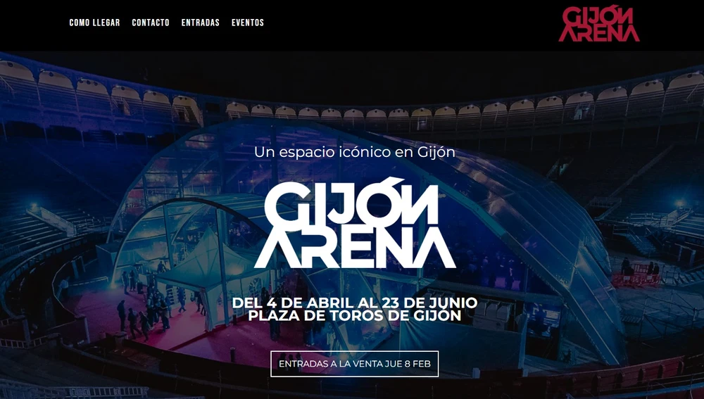 Captura de la web www.gijonarena.com