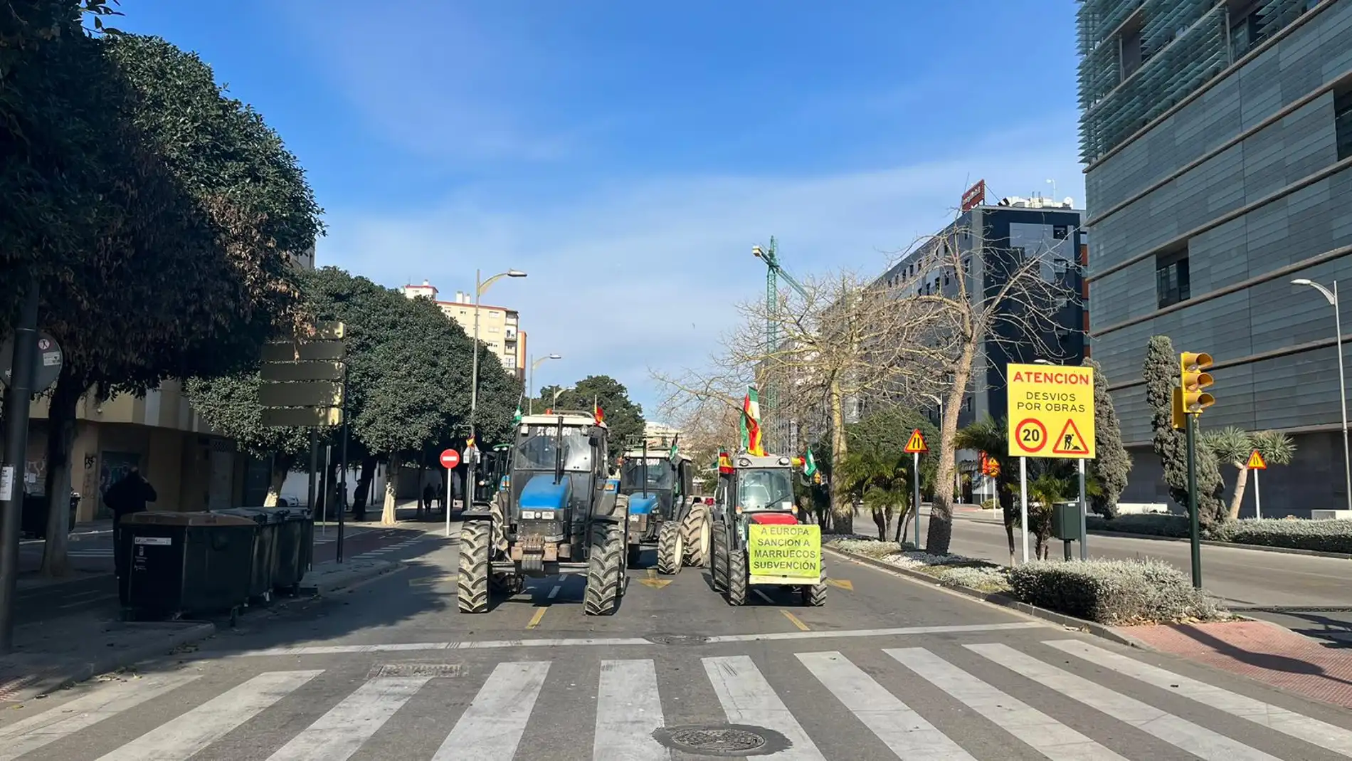Estas son las calles afectadas en Málaga por la tractorada