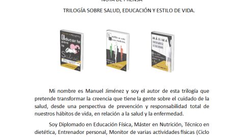 Trilog&iacute;a de libros sobre Salud, Educaci&oacute;n y Estilo de Vida, de Manuel Jes&uacute;s Jim&eacute;nez