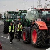 Tractores en una protesta en Pamplona 