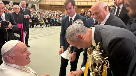 Palma Futsal, con el papa Francisco. Palma Futsal, con el papa Francisco.