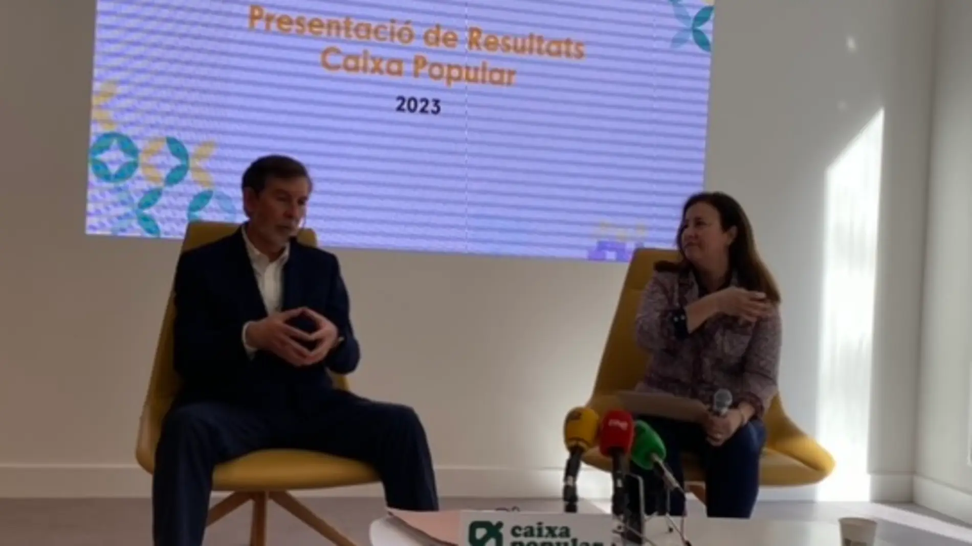 El director general de Caixa Popular, Rosendo Ortí, durante la presentación de resultados