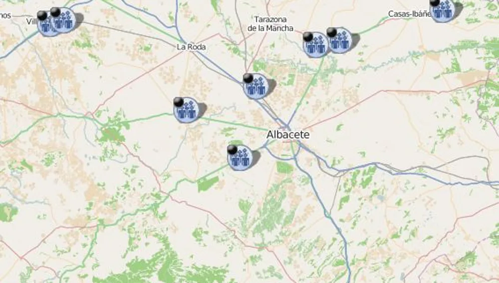 Mapa de la provincia de Albacete