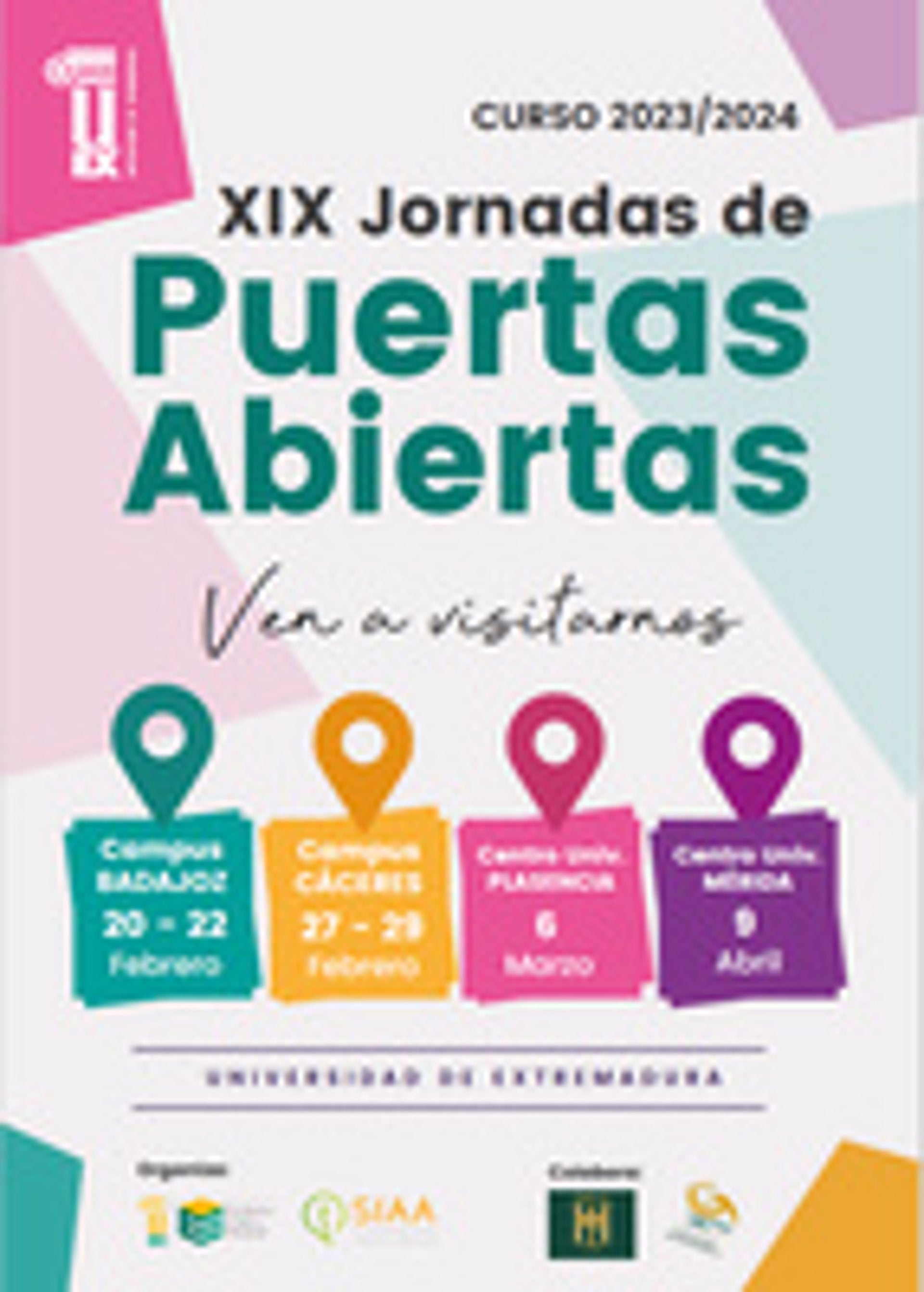 La Universidad de Extremadura celebra sus XIX Jornadas de Puertas Abiertas, esperando a más de 4.000 estudiantes de secundaria La Universidad de Extremadura celebra sus XIX Jornadas de Puertas Abiertas, esperando a más de 4.000 estudiantes de secundaria