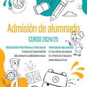 Cartel del proceso de admisión de alumnos