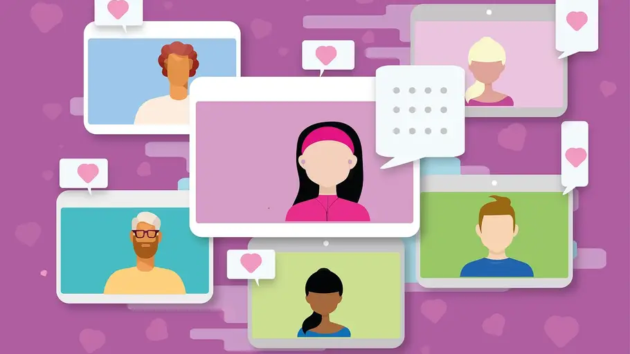 Ilustración de influencers en redes Ilustración de influencers en redes
