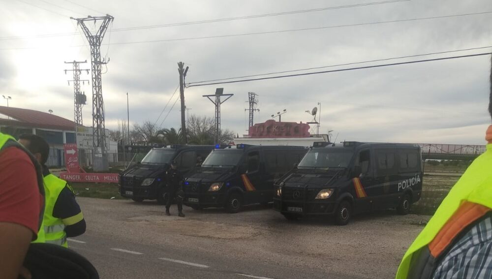 Efectivos de Policía Nacional en la zona