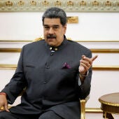 El presidente de Venezuela , Nicolás Maduro, durante una reunión con el Alto Comisionado de las Naciones Unidas para los Derechos Humanos