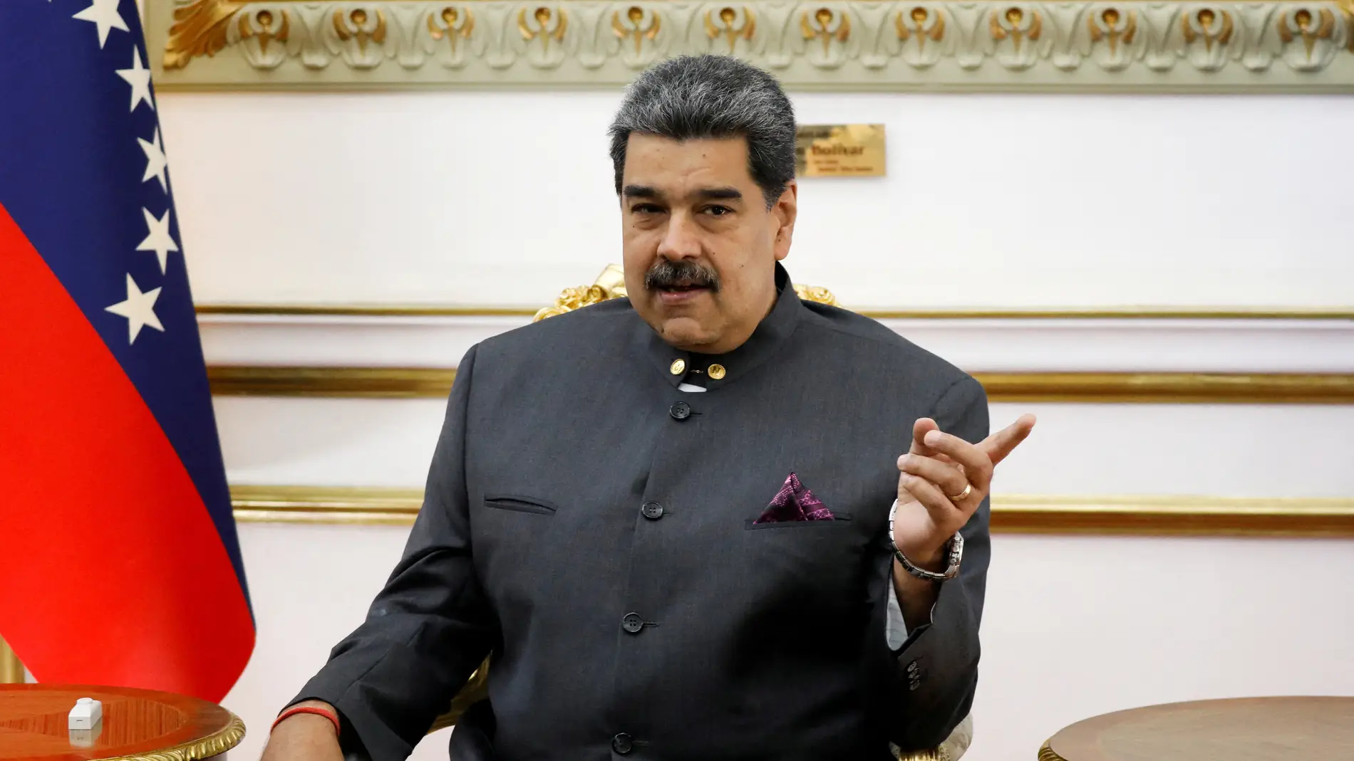 El presidente de Venezuela , Nicolás Maduro, durante una reunión con el Alto Comisionado de las Naciones Unidas para los Derechos Humanos