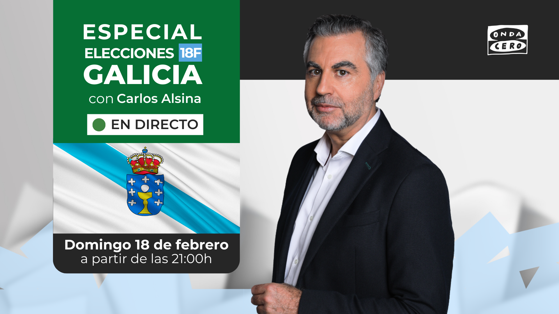 Carlos Alsina conduce el programa especial 'Elecciones Galicia 2024' a partir de las 21:00h Carlos Alsina conduce el programa especial 'Elecciones Galicia 2024' a partir de las 21:00h