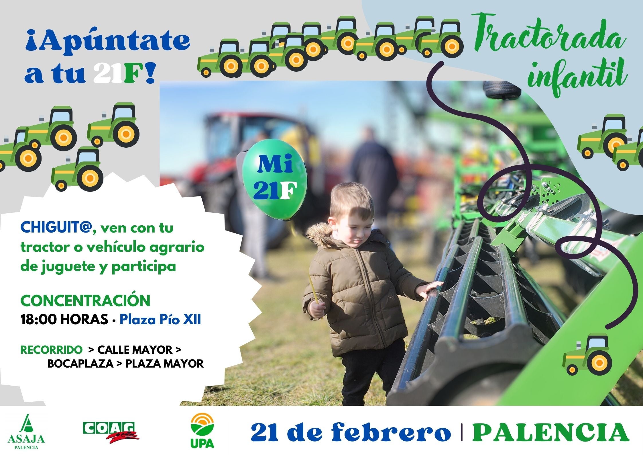 ASAJA y la alianza UPA-COAG organizan en Palencia una tractorada infantil ASAJA y la alianza UPA-COAG organizan en Palencia una tractorada infantil