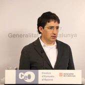 Jordi Muñoz, director del CEO, durant la presentació de l'enquesta sobre valors a Catalunya 2023 Jordi Muñoz, director del CEO, durant la presentació de l'enquesta sobre valors a Catalunya 2023