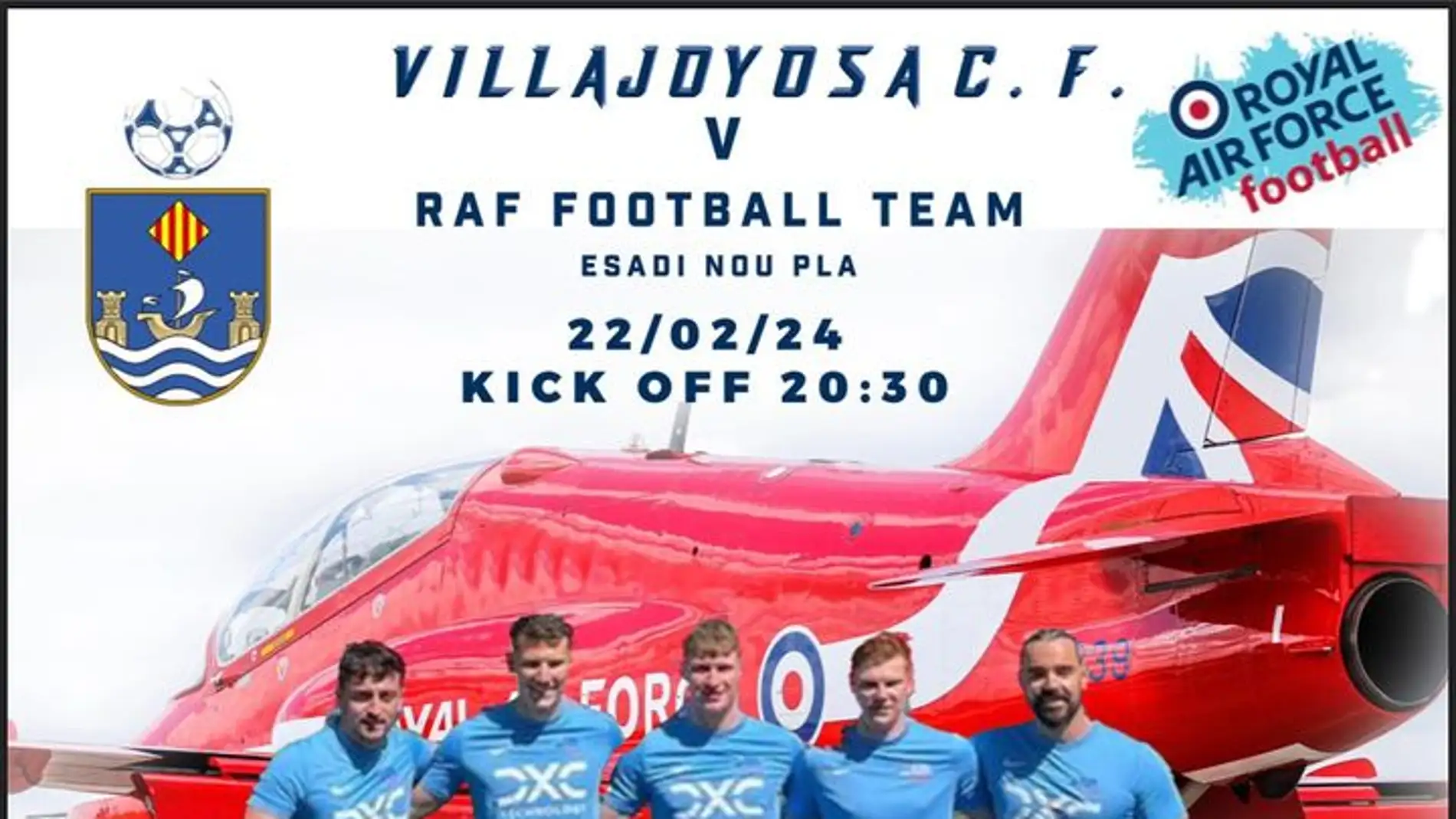 El C.F. Villajoyosa se enfrentará mañana en partido amistoso contra el equipo de la RAF británica