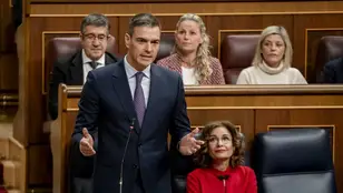 El presidente del Gobierno, Pedro Sánchez, durante una intervención en el Congreso de los Diputados