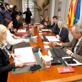 El president de la Generalitat, Carlos Mazón, preside la reunión del pleno del Consell celebrada en Alicante. 