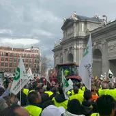 Protestas de agricultores en La Puerta de Alcalá Protestas de agricultores en La Puerta de Alcalá