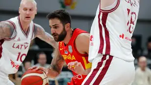 Ricky Rubio durante el España - Letonia de clasificación para el Eurobasket 2025