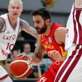 Ricky Rubio durante el España - Letonia de clasificación para el Eurobasket 2025 Ricky Rubio durante el España - Letonia de clasificación para el Eurobasket 2025