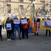 Miembros de STEPA durante un acto de protesta frente al Pignatelli