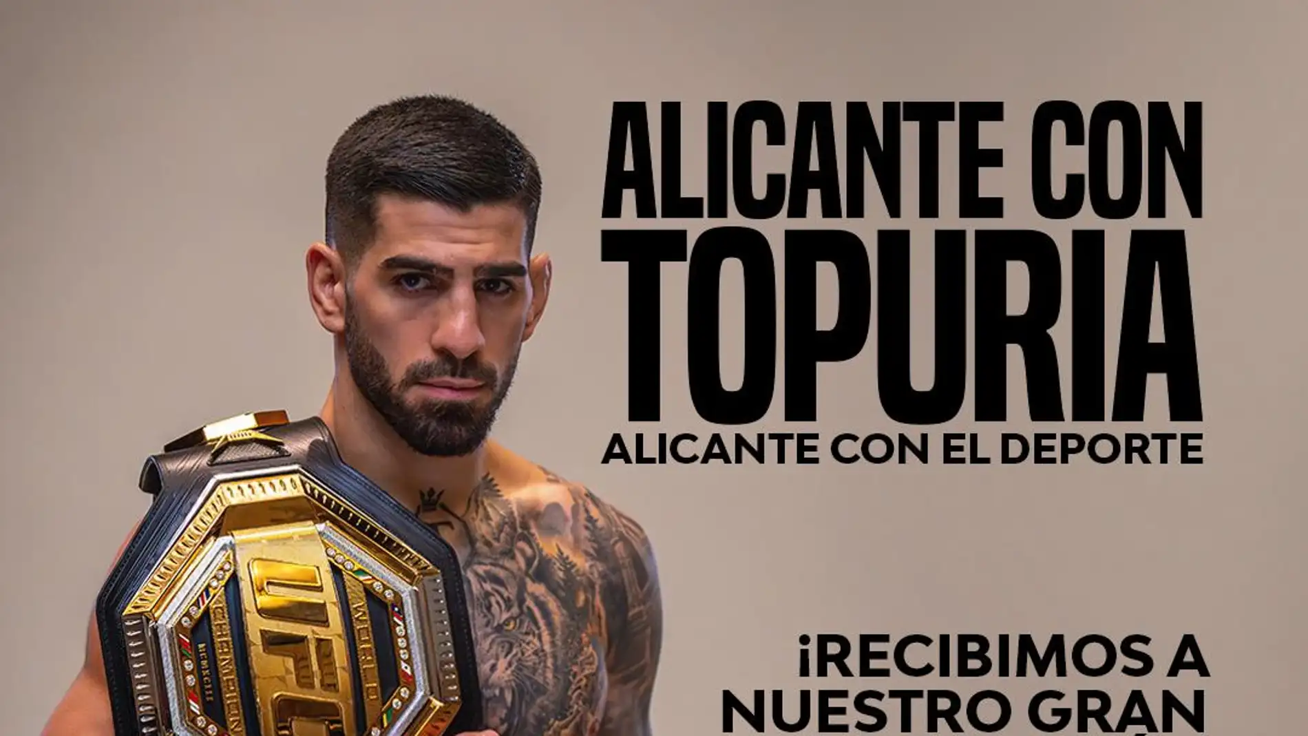 Alicante homenajeará a Topuria el próximo viernes.