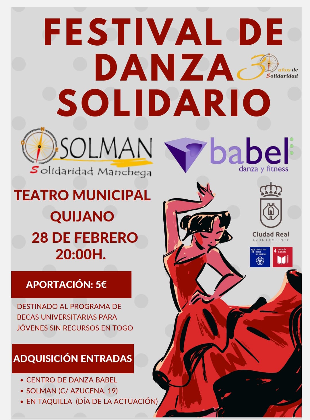 Festival de danza solidario este miércoles 26 de febrero en el Quijano Festival de danza solidario este miércoles 26 de febrero en el Quijano