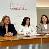 Rocío Zarco, en el centro, durante la rueda de prensa Rocío Zarco, en el centro, durante la rueda de prensa
