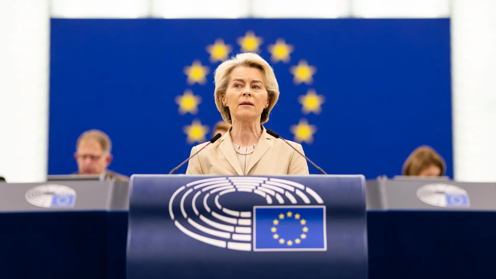 Ursula Von der Leyen en una reunión de la Comisión Europea 