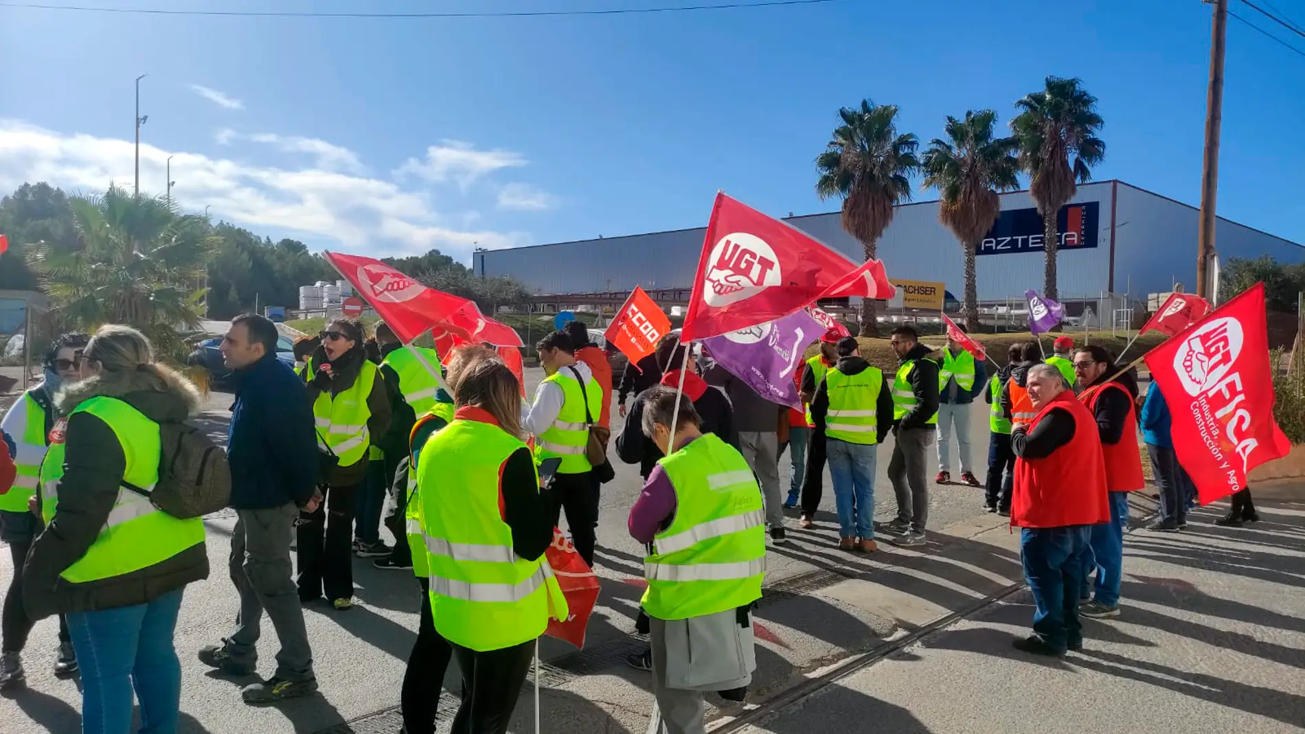 Imagen de archivo de la huelga de los trabajadores del sector del azulejo. 