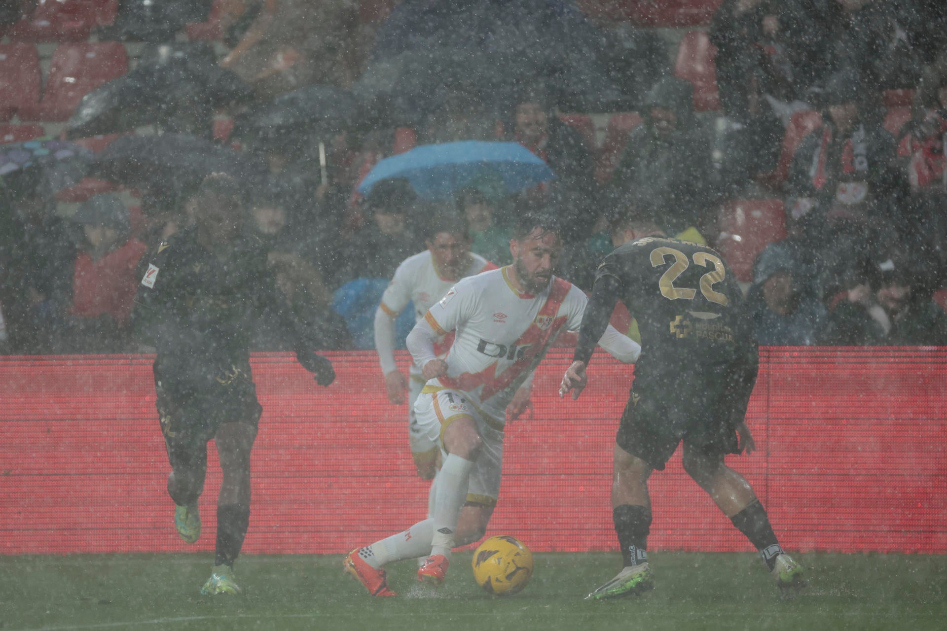 Rayo y Cádiz empatan bajo un diluvio en Vallecas Rayo y Cádiz empatan bajo un diluvio en Vallecas
