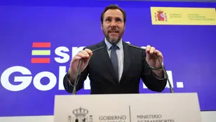 El ministro de Transportes y Movilidad Sostenible, Óscar Puente, durante una rueda de prensa