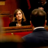 Jéssica Albiach, durant la sessió de control Jéssica Albiach, durant la sessió de control
