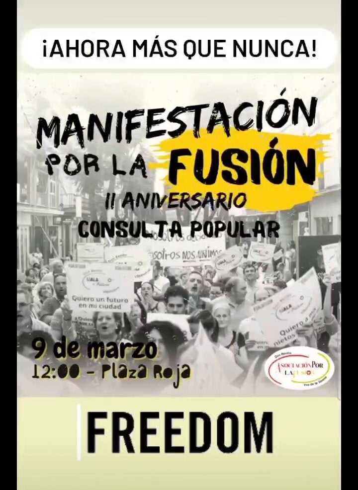 La Asociación por la Fusión de Don Benito y Villanueva de la Serena vuelve a salir a las calles este próximo sábado 9 de marzo La Asociación por la Fusión de Don Benito y Villanueva de la Serena vuelve a salir a las calles este próximo sábado 9 de marzo