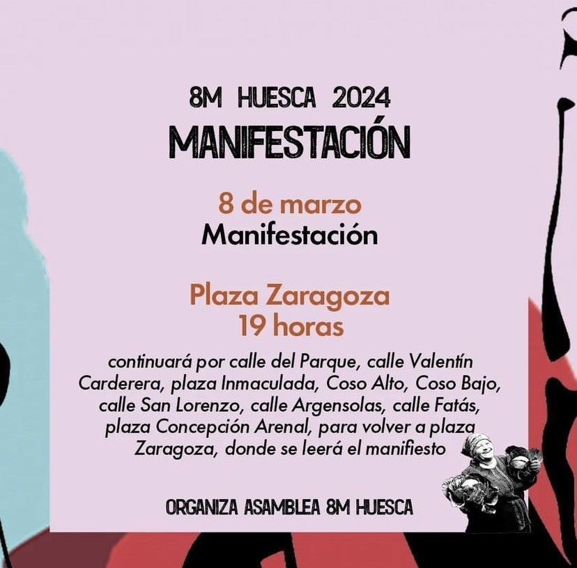 Todo listo para celebrar el 8M en Huesca Todo listo para celebrar el 8M en Huesca