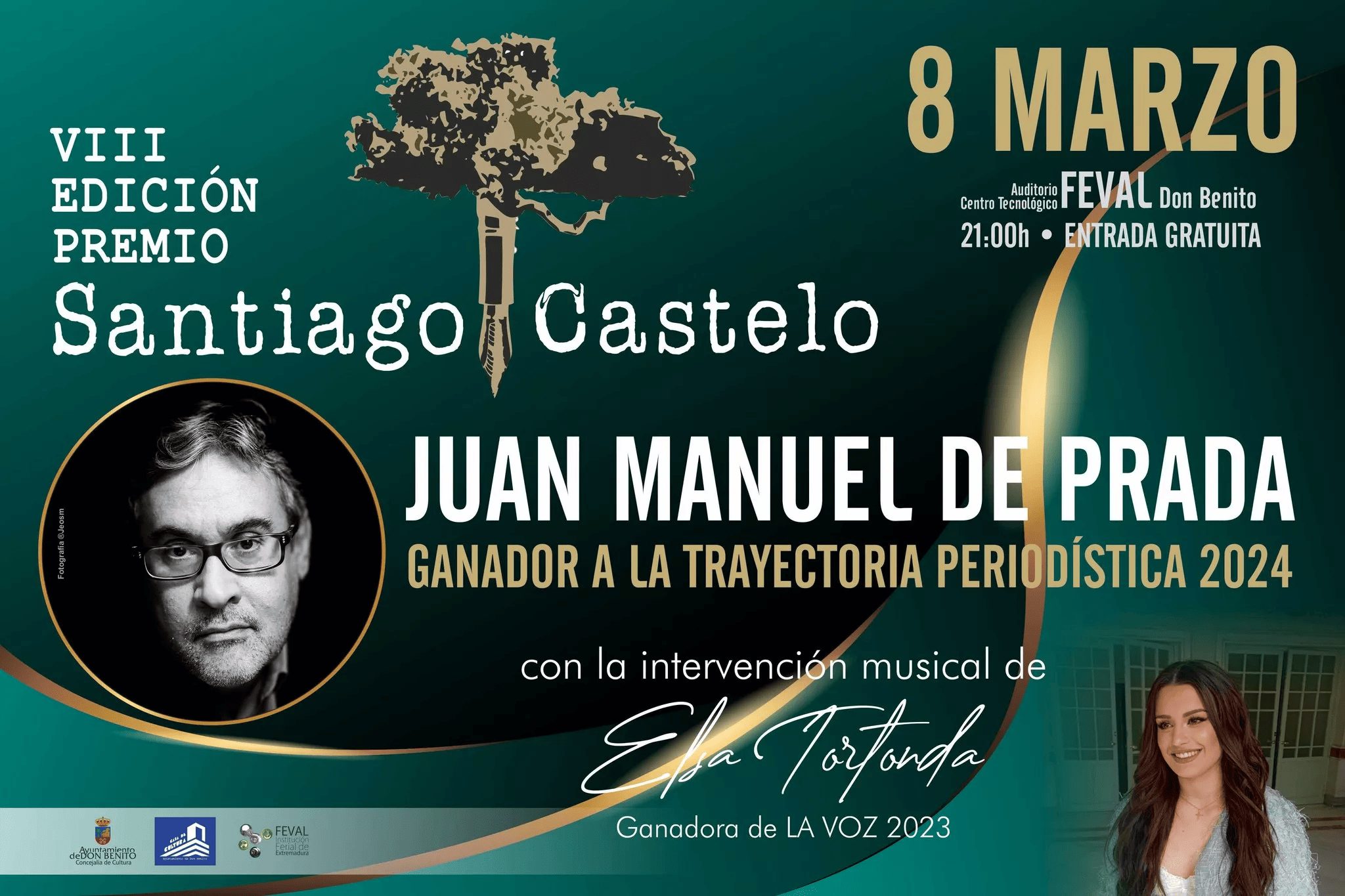 Juan Manuel de Prada recibe el VIII premio Santiago Castelo en Don Benito Juan Manuel de Prada recibe el VIII premio Santiago Castelo en Don Benito