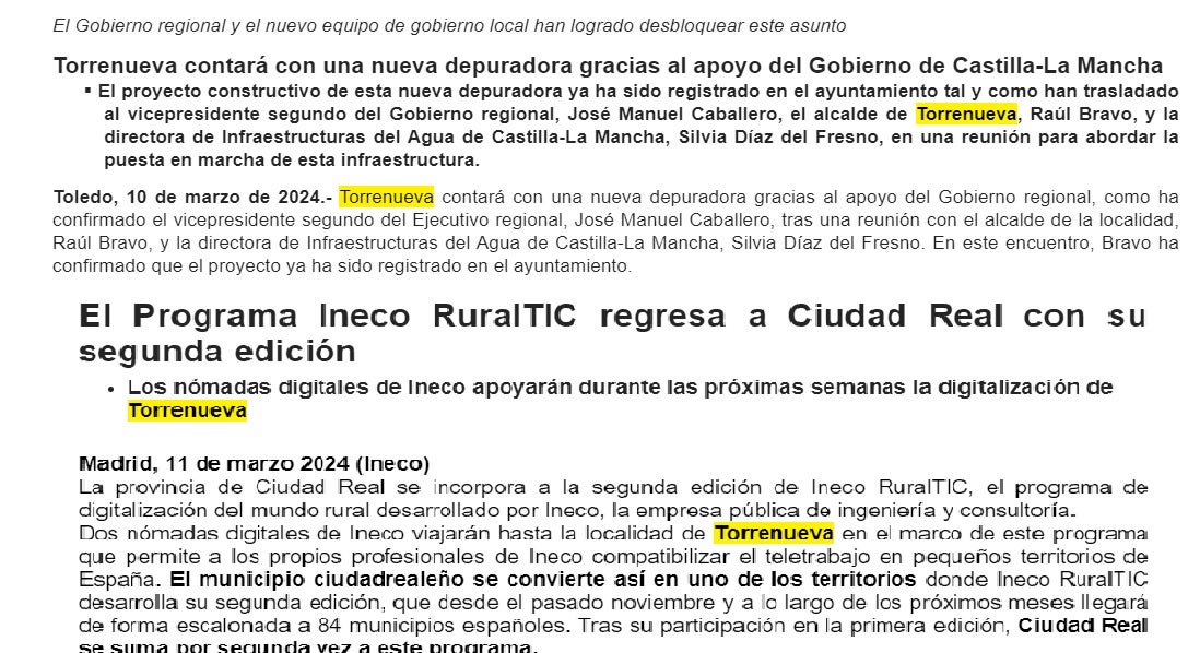 Torrenueva contará con una nueva depuradora y volverá a recibir las visitas de los nómadas digitales Torrenueva contará con una nueva depuradora y volverá a recibir las visitas de los nómadas digitales