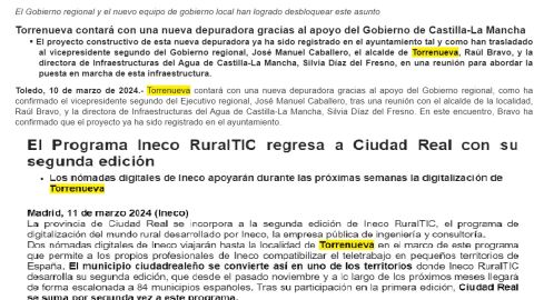 Nueva depuradora y Programa 'Ineco RuralTIC'