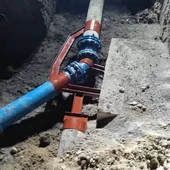 Una tubería del Consorcio de Aguas Una tubería del Consorcio de Aguas