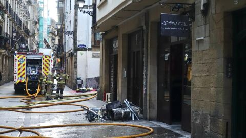 Incendio en la Parte Vieja de Donostia
