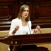 La líder de En Comú Podem, Jessica Albiach, interviene en el debate de totalidad de los presupuestos de la Generalitat para 2024