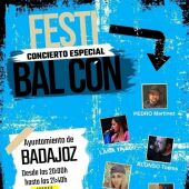 Cartel del concierto desde el balcón del Ayuntamiento de Badajoz este jueves día 14 de marzo.