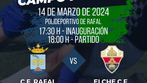 Las categor&iacute;as inferiores del Elche y el Rafal estrenan el renovado campo de f&uacute;tbol 7 rafale&ntilde;o