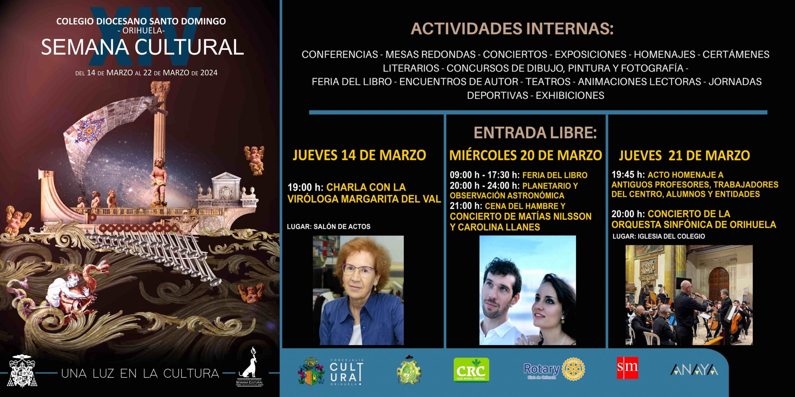 La viróloga Margarita del Val inaugura la XIV Semana Cultural del Colegio Diocesano Santo Domingo de Orihuela La viróloga Margarita del Val inaugura la XIV Semana Cultural del Colegio Diocesano Santo Domingo de Orihuela