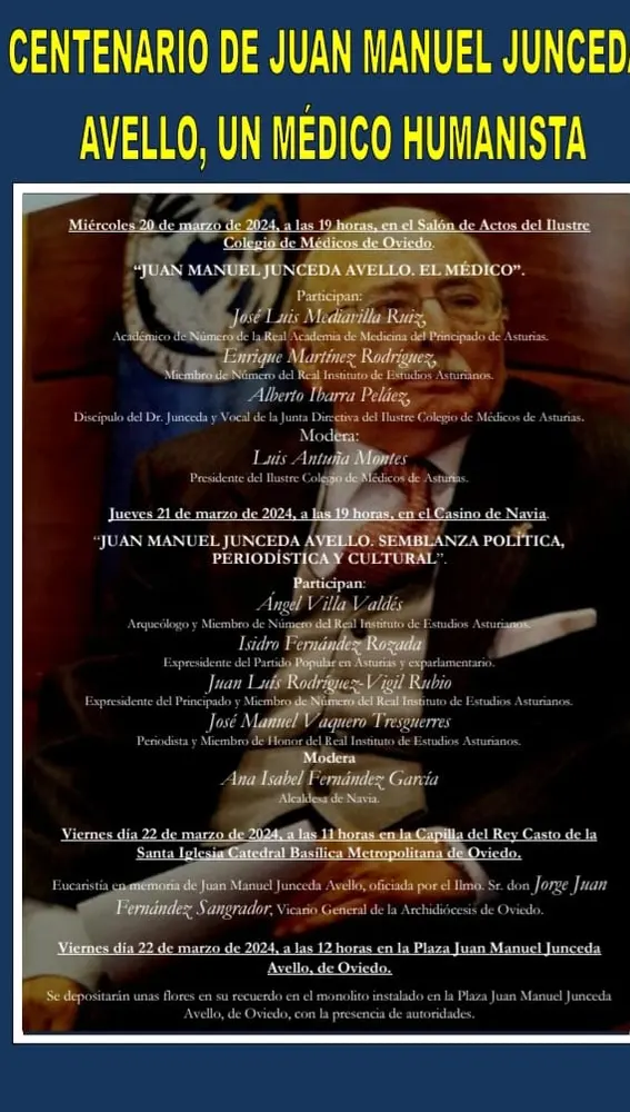 Navia acogera el jueves una jornada del centenario del nacimiento de Juan Manuel Junceda. Navia acogera el jueves una jornada del centenario del nacimiento de Juan Manuel Junceda.
