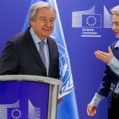 António Guterres, en la comparecencia junto a Von der Leyen.