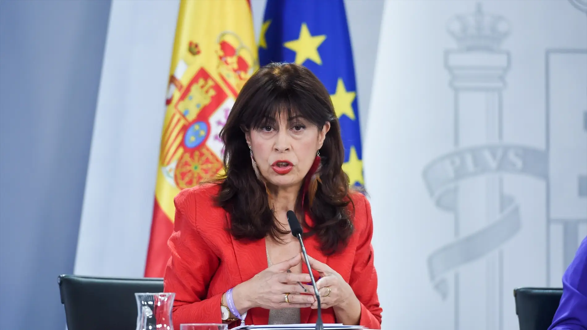 La ministra de Igualdad, Ana Redondo, durante una rueda de prensa posterior al Consejo de Ministros.