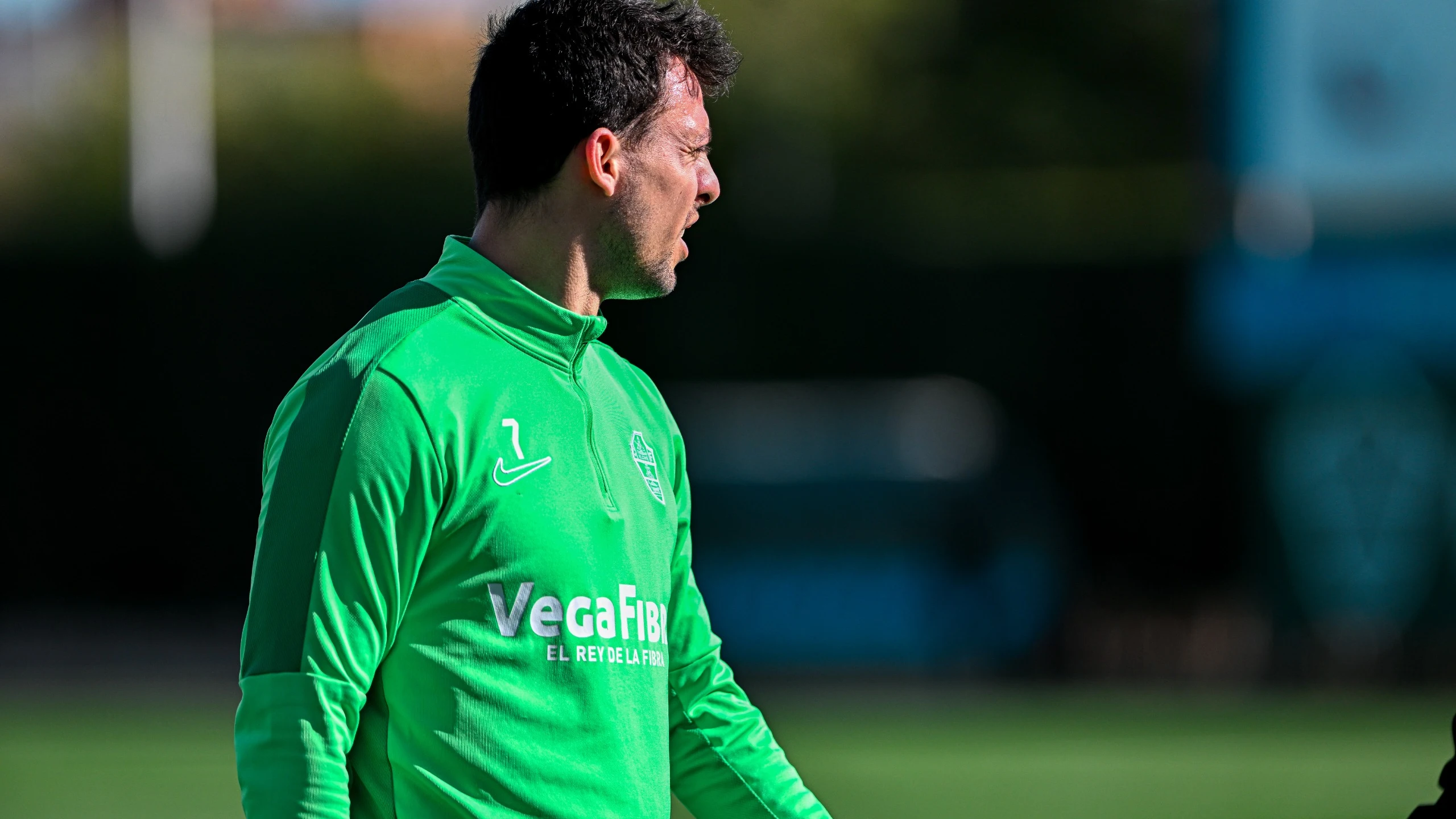 Óscar Plano, en un entrenamiento con el Elche