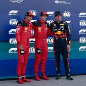 Carlos Sainz, Leclerc y Verstappen en el Gran Premio de Australia