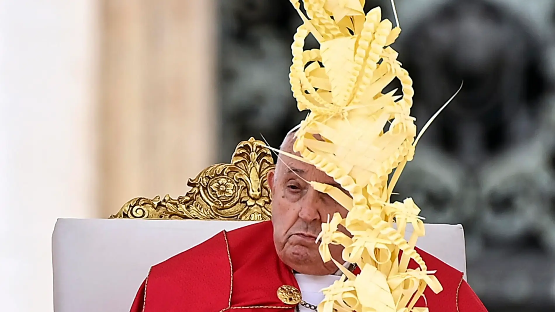 El papa no lee la homilía en la misa del Domingo de Ramos y prefiere guardar un minuto de silencio