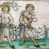 Flagelantes en Crónicas de Núremberg (1493) de Hartmann Schede Flagelantes en Crónicas de Núremberg (1493) de Hartmann Schede