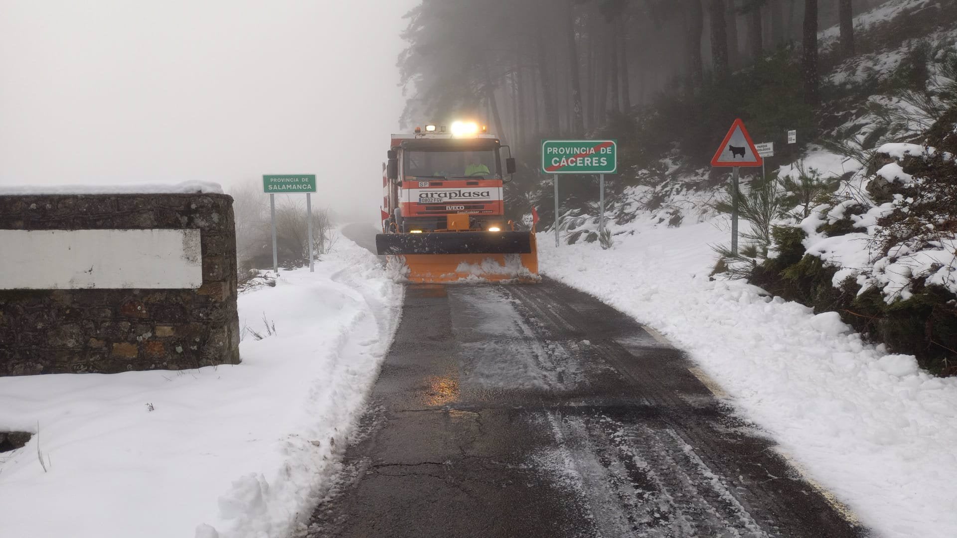 La nieve mantiene cerrados el Puerto de Honduras y el Pico Villuercas en Cáceres La nieve mantiene cerrados el Puerto de Honduras y el Pico Villuercas en Cáceres